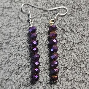 Purple Beaded Earrings